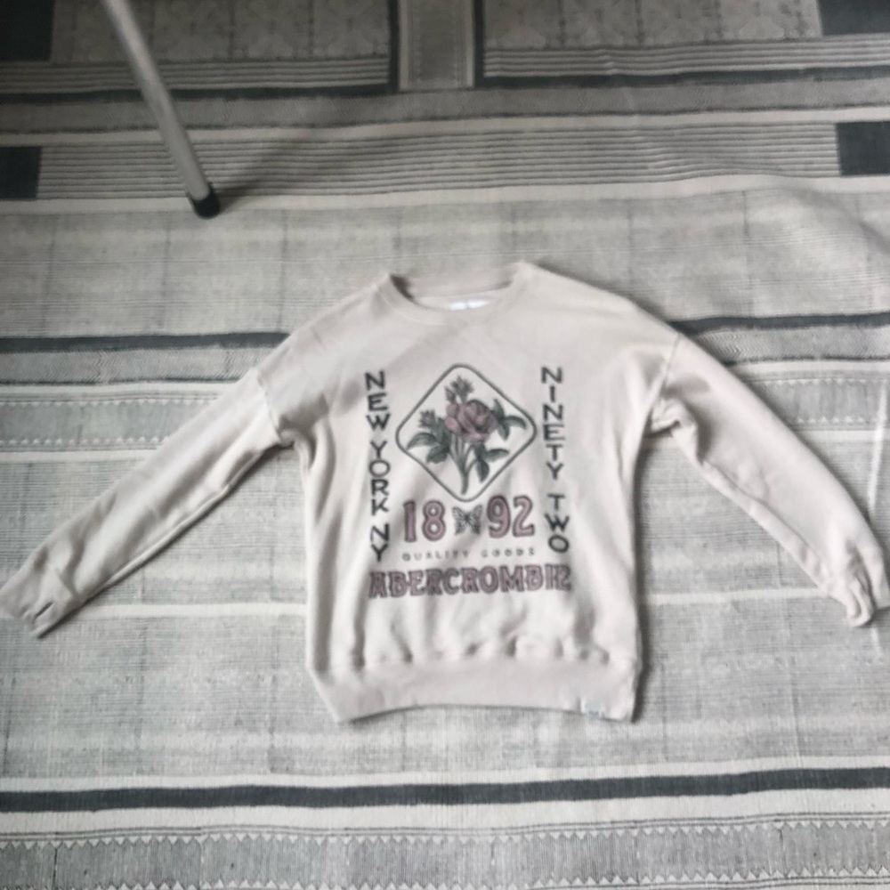 Abercrombie Kids Cream Sweatshirt with Graphic Print